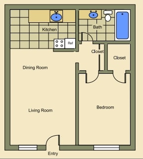 1BR/1BA - 2025 West Apartment Homes