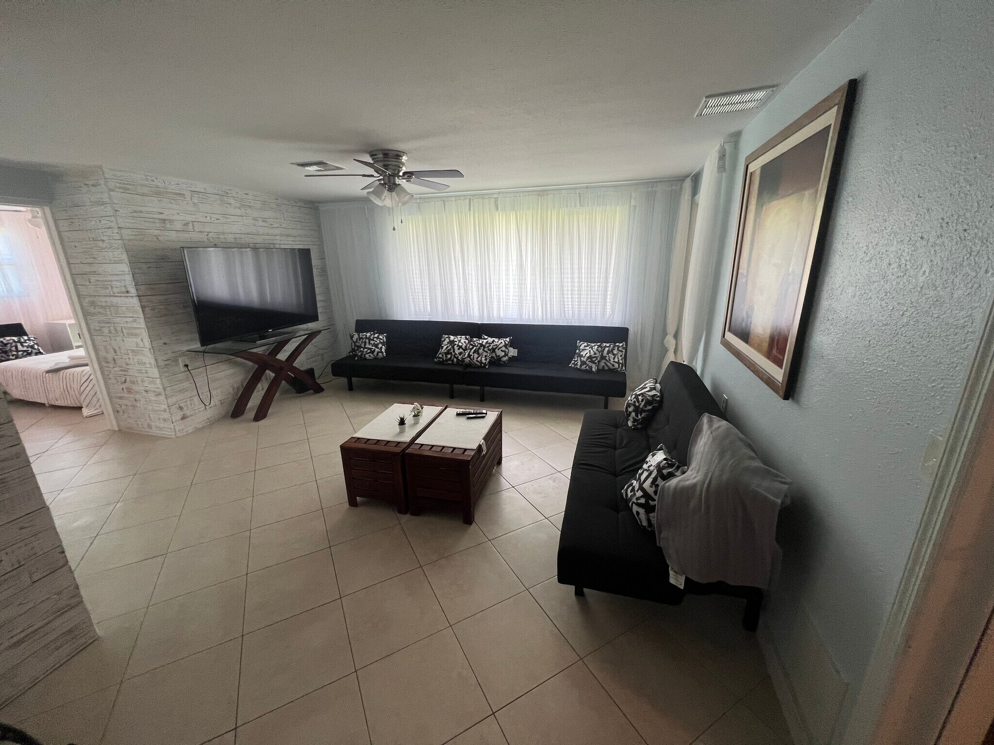 Main living room with romantic lights - 2440 Manasota Beach Rd