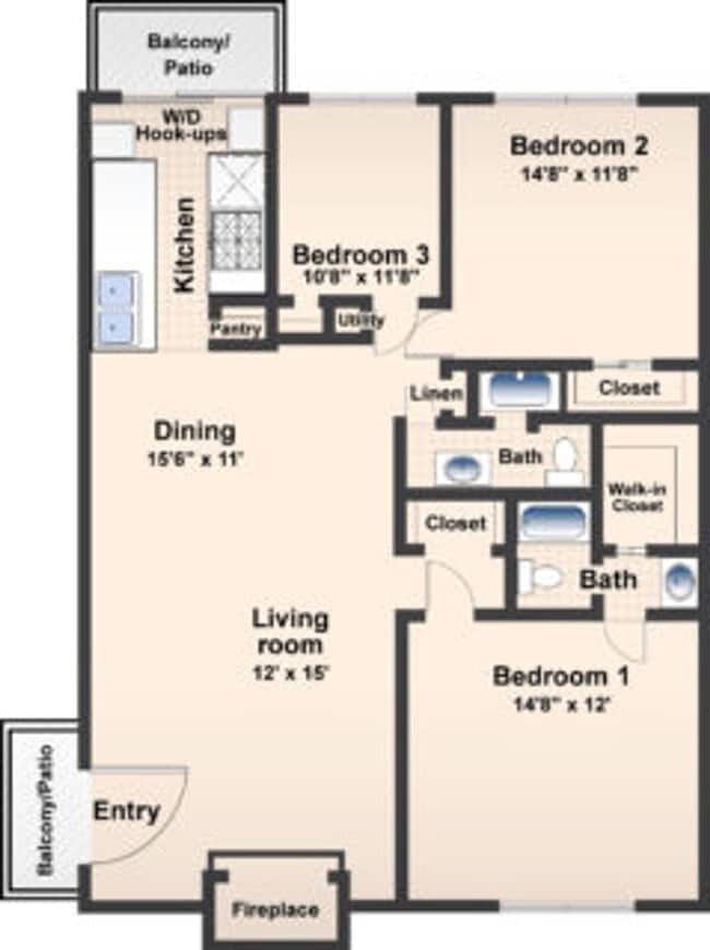 Floorplan - Whitehall Apartments