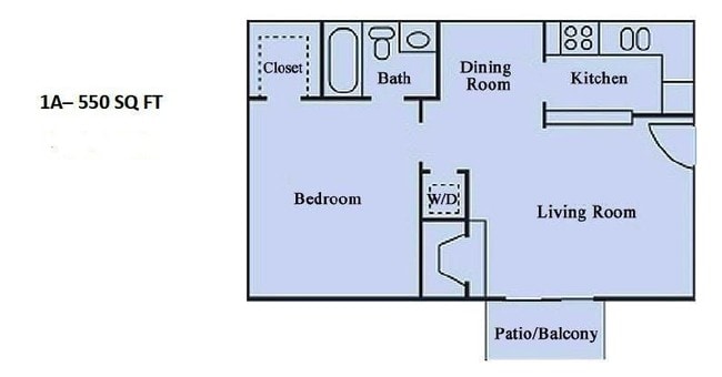 1x1A 550 sqft.jpg - Dakota Apartments