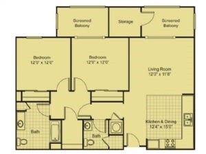 2BR/1.5BA - Renaissance Preserve Senior Apartments