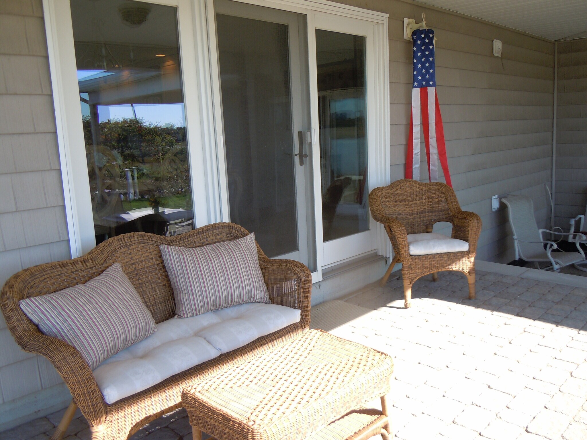 upper level seating on back patio - 103 Summer St