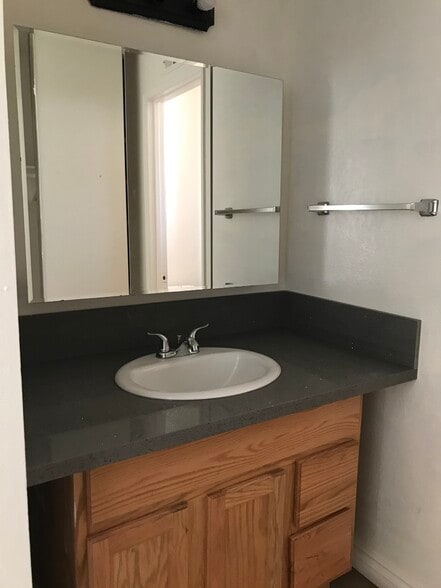 Vanity is separate from shower and toilet in master bedroom - 1219 Savona Pl