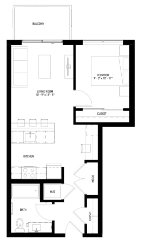 Beau.1BR-1B(Balcony) - Juliette Apartments