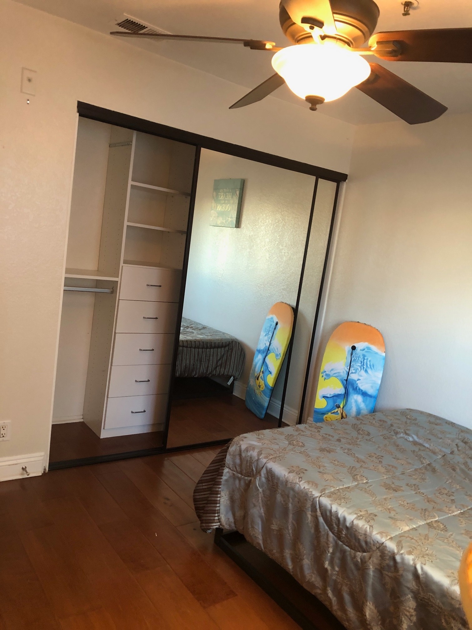 Custom drawers in closet for ONE Person. - 1400 Pacific Coast Hwy