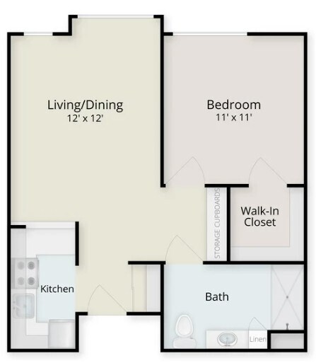 Sample 1BR Floorplan - Terraces at Summitview