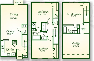 3BR/2.5BA - Beaver Creek Apartments and Townhomes