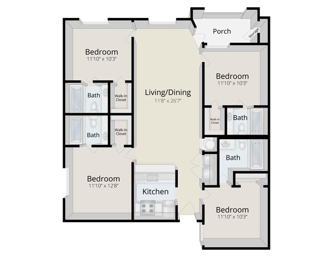 Floor Plan - 1221 University Ct