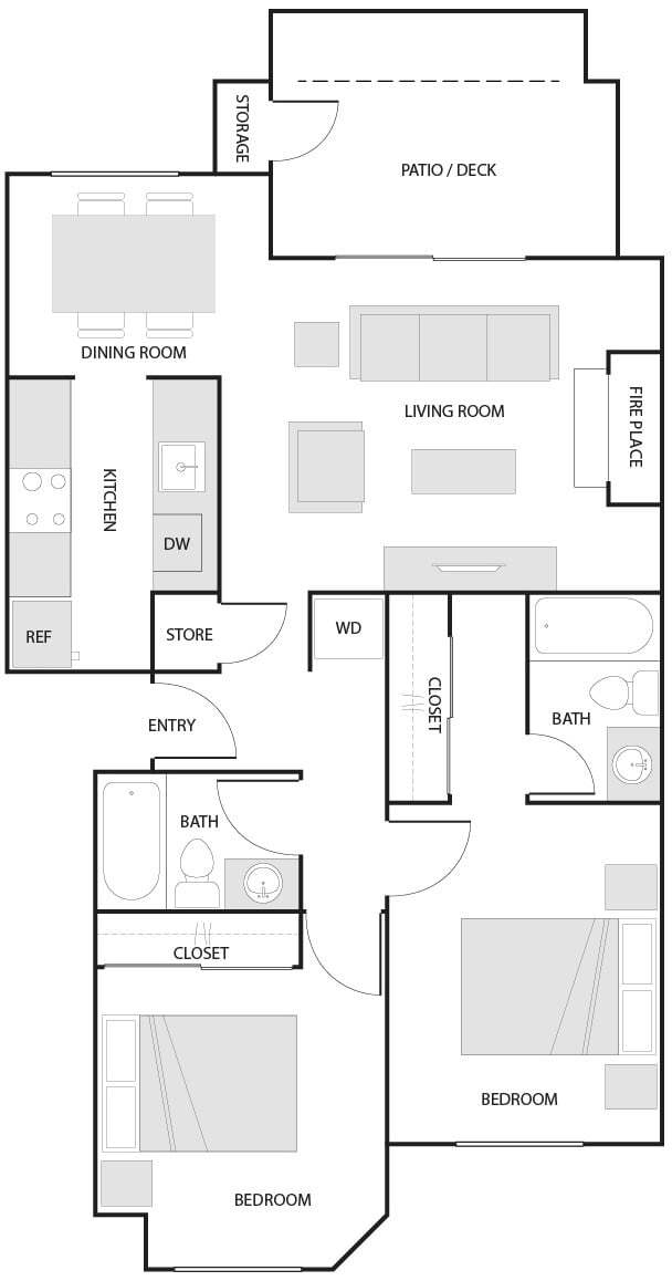 Floorplan - Indian Creek Apartments