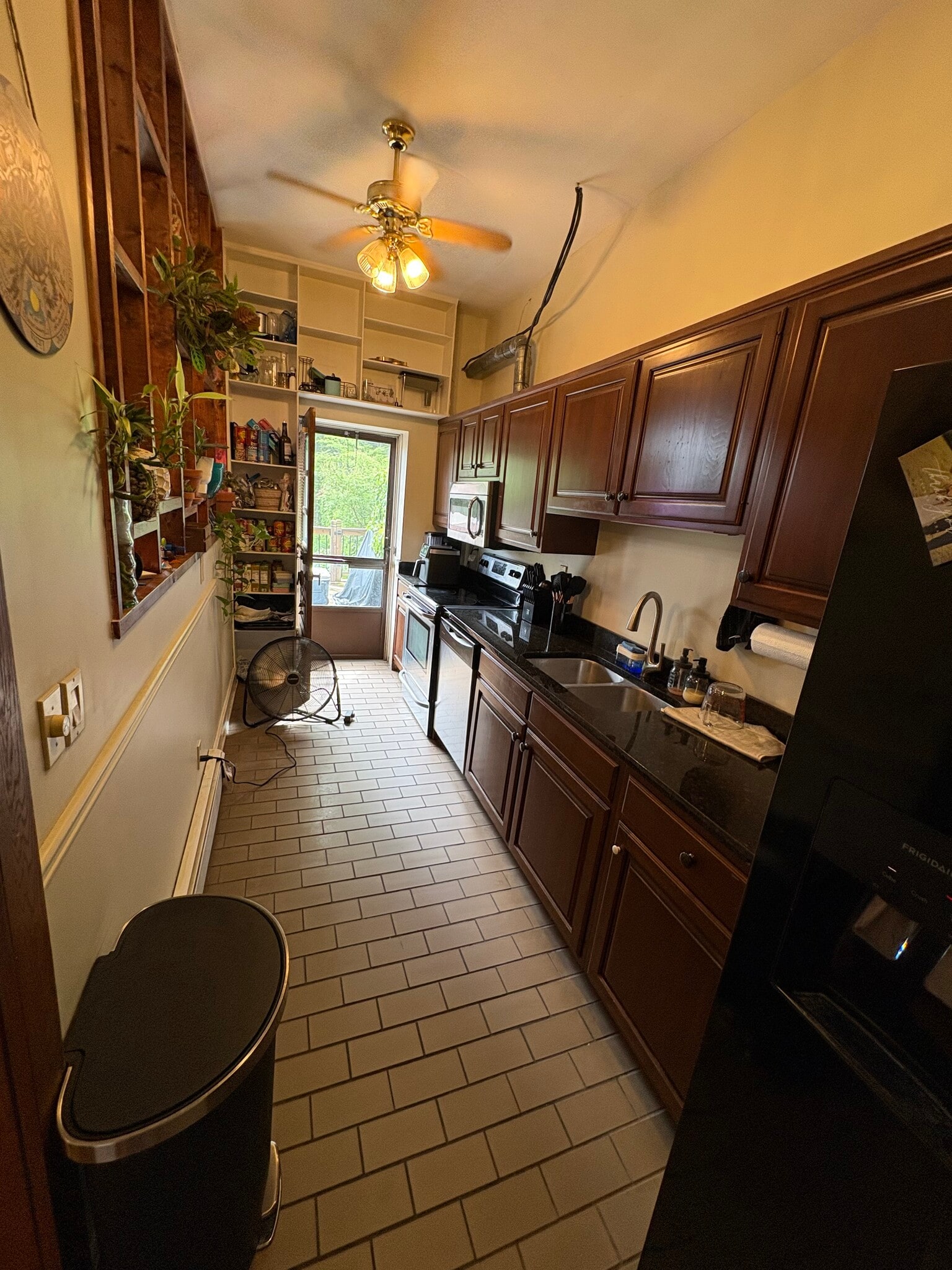 galley kitchen, newer refrigerator - 342 Hudson Ave