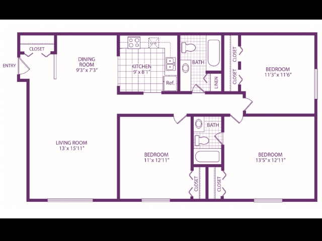 3BR/2BA - Midtown Square Apartments