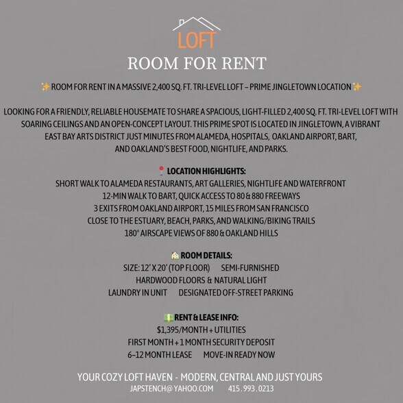 LOFT ROOM FLYER II - 2934 Ford St
