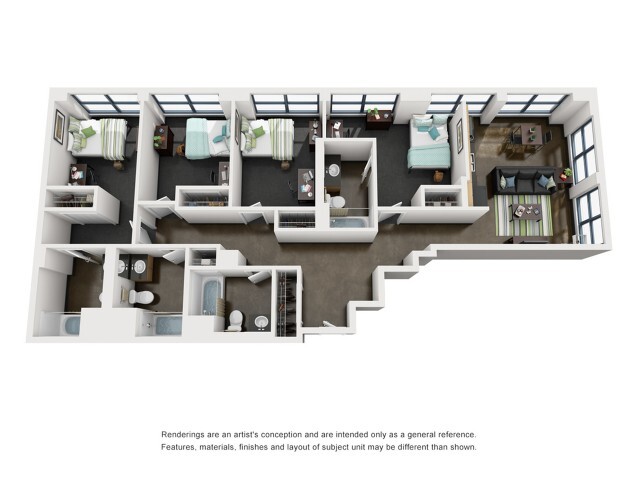 Lincoln 3D Floorplan - Tailor Lofts