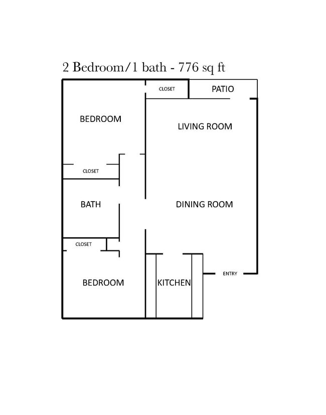 BB Floorplan - 2x1 - Bonnie Brae Apartments