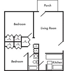 2BR/1BA - Amesbury Apartments
