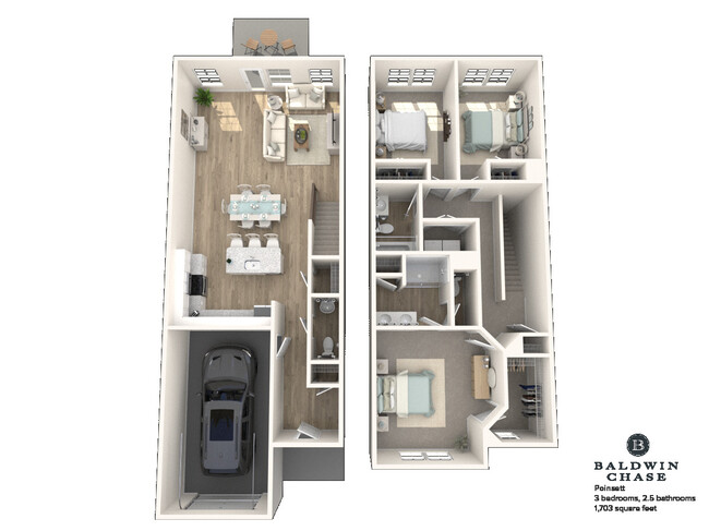 Poinsett Townhome Floorplan - Baldwin Chase