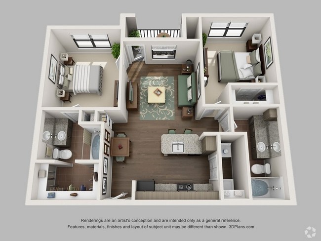 Two-Bedroom - La Mariposa Apartments