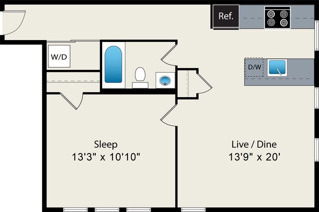Floorplan - The Belmont by Reside Flats