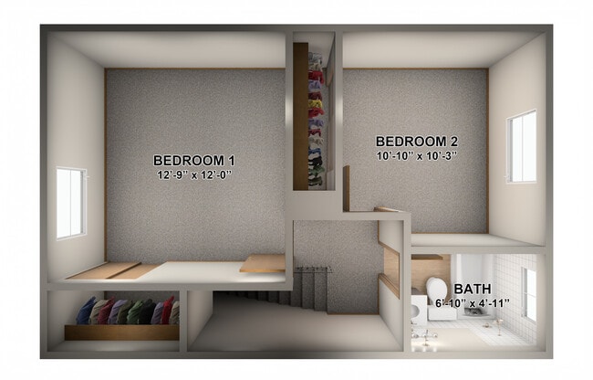 Townhouse second floor - Kenmore Apartments and Townhomes