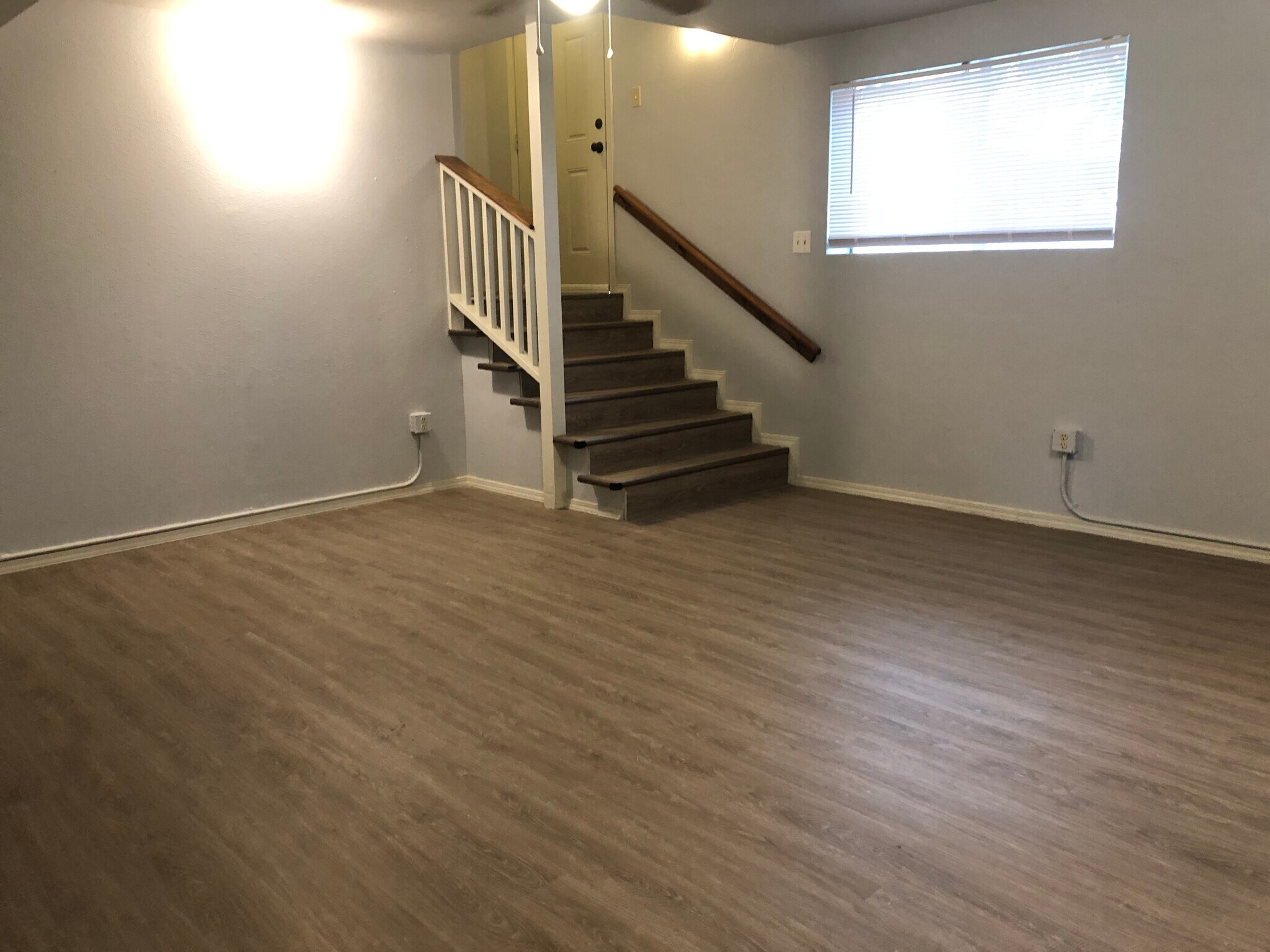 Living room and front door. (2 large windows bring in light) 17ft x 14ft - 105 W 2nd St Lower