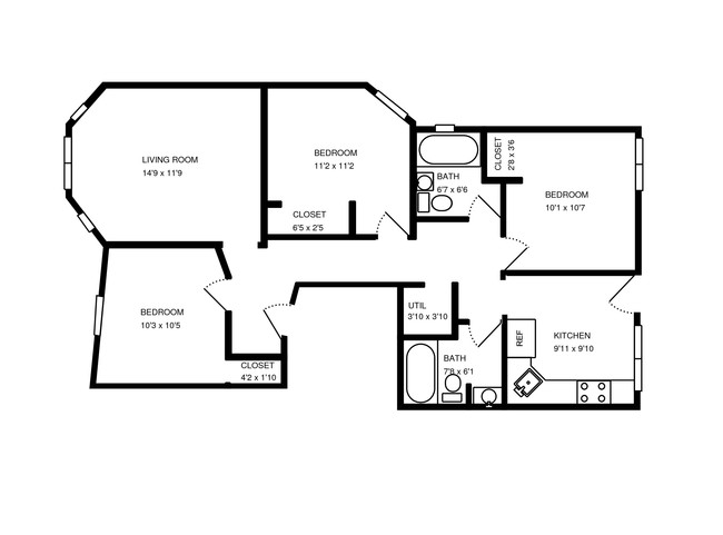 Floorplan - 4401 N Clark