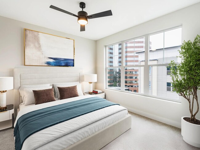 Spacious bedrooms with large windows for bright, airy living. - Modera Liberty Row