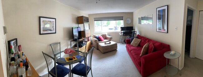 Looking at our living room from the kitchen area. The rear parking lot is in view - 4555 MacArthur Blvd NW