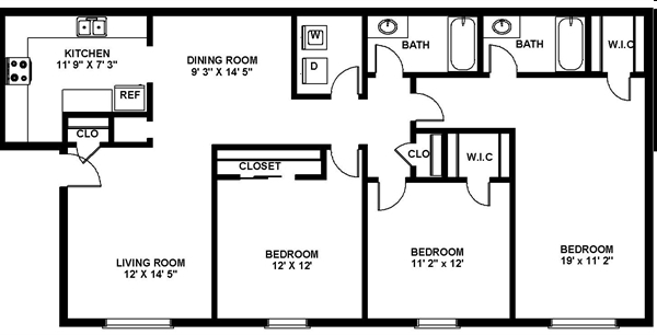 3BR/2BA - Pinnacle Place Apartments