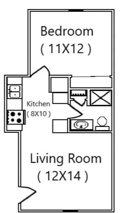 Small Deluxe 450 sq ft - University Village Student Housing