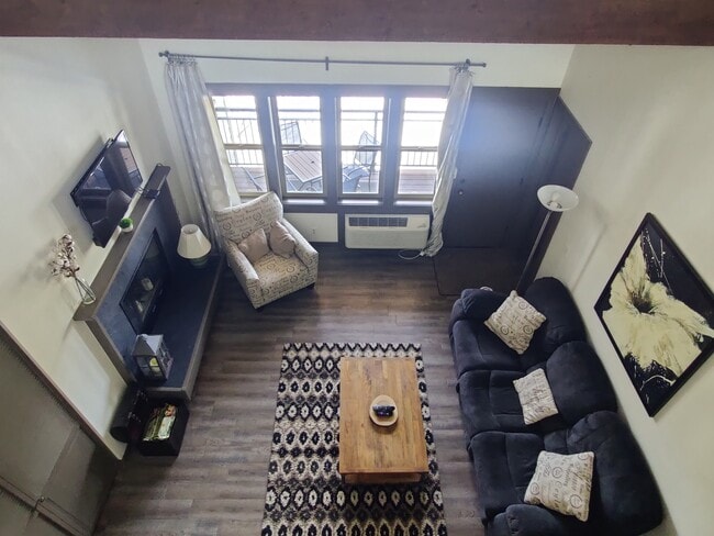 Looking down from the loft - 18575 SW Century Dr