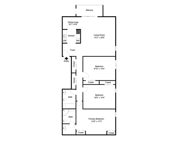 Three Bedroom - Lake Club Apartments