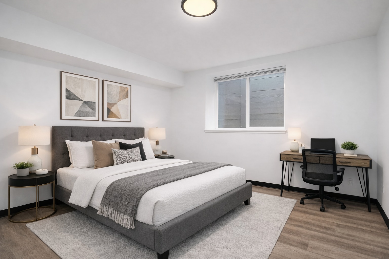 Furnished Bedroom with Queen Bed (Furnishings may vary) - 5004 7th Ave NE