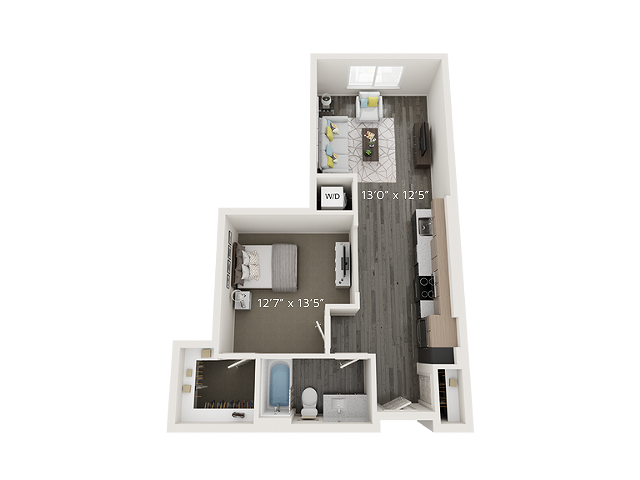 A7 Floor Plan - 3D - Park Avenue Apartments