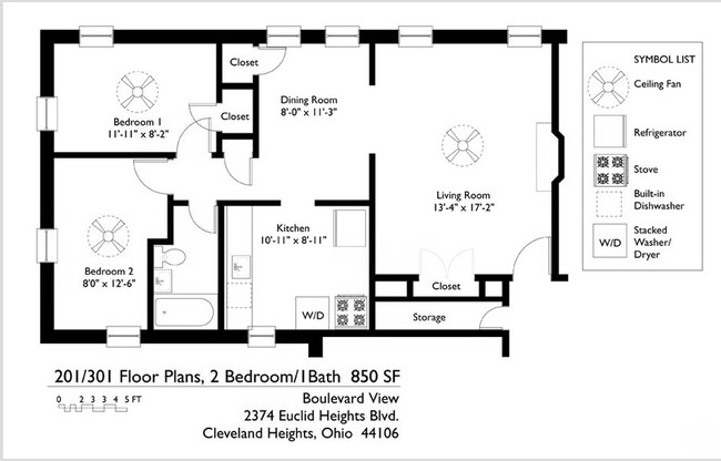 2BR/1BA - Boulevard View