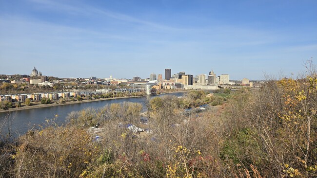 View of the Mississippi River and downtown St Paul, steps from the front door. - 533 Smith Ave S