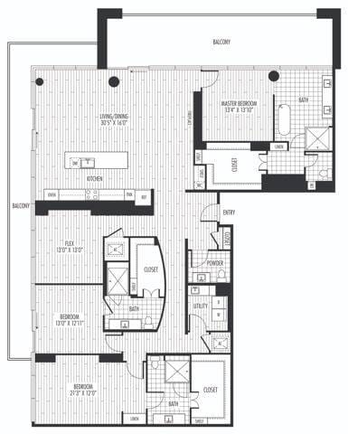 PH5 Floor Plan - The Residences at La Colombe d'Or
