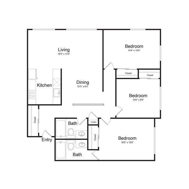 Floorplan - Lake Crest Apartments