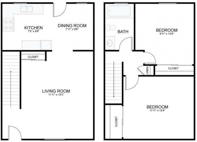 2BR/1BA - Windstone Townhomes