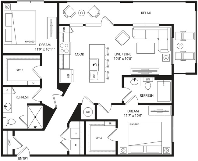 Floorplan - Rye Bunker Hill Apartments