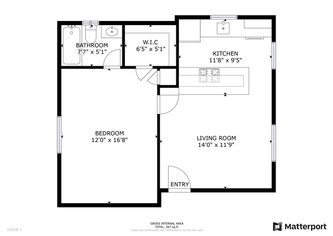 Floorplan - The Rosewood Apartments | 1 & 2 Bedroom Ap...