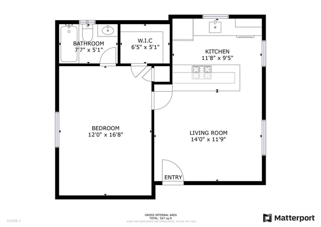 Floorplan - The Rosewood Apartments | 1 & 2 Bedroom Apartments in Leesburg, FL