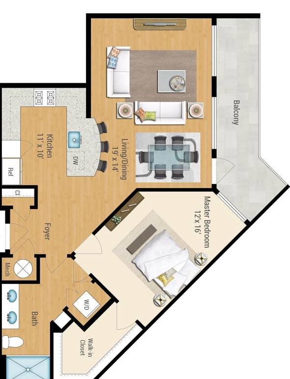 Floorplan - Aqua on the Levee