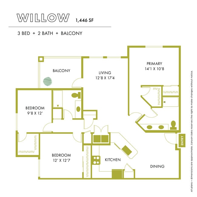 Floorplan - Canyon Oaks Luxury Apartments
