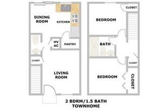 2BR/1.5BA - Cedarwood Apartments