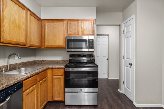 Two Bedroom Garden Partial Remodel with Fireplace | Kitchen Interior - Woods Mill Park Apartments & Townhomes