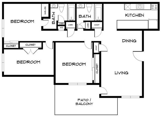 C1 - 3 Bed 2 Bath - The Brookmoore