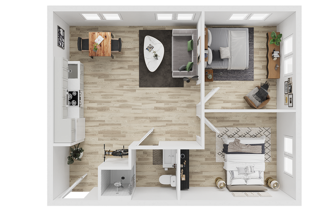2x1 - 3D Floorplan - Koz on Killingsworth