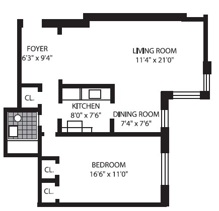 1BR/1BA - Roosevelt House