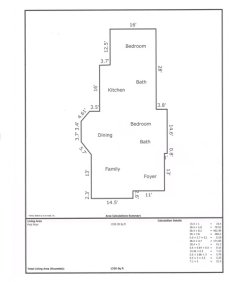 Layout of main floor including mudroom off of guest bedroom (does not show basement or detached garage) - 3927 Tejon St