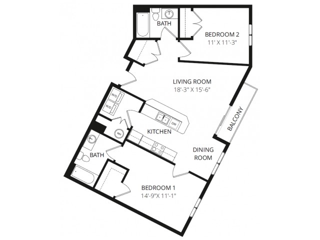 Floorplan - Bridges Apartment Homes